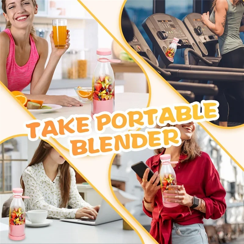 Globetrek° PortableBlender: Battery-powered Mini Elektrisk Smoothie Og Juice Maskine Bærbar Blender Pink