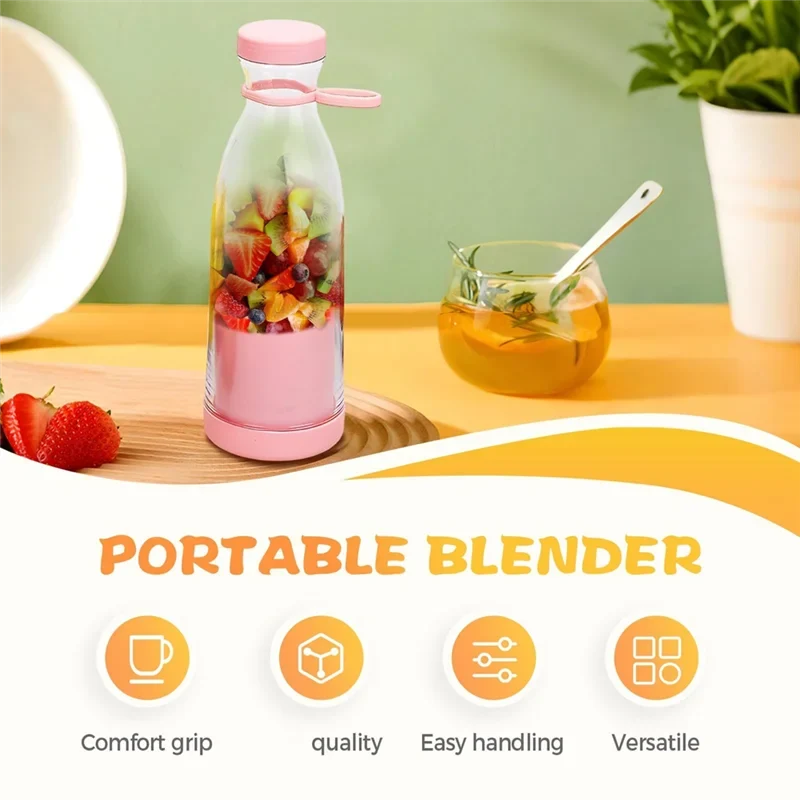 Globetrek° PortableBlender: Battery-powered Mini Elektrisk Smoothie Og Juice Maskine Bærbar Blender Pink