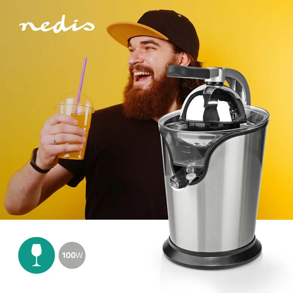 Nedis KAJC200SR Citruspresser 100W Aluminium/sort