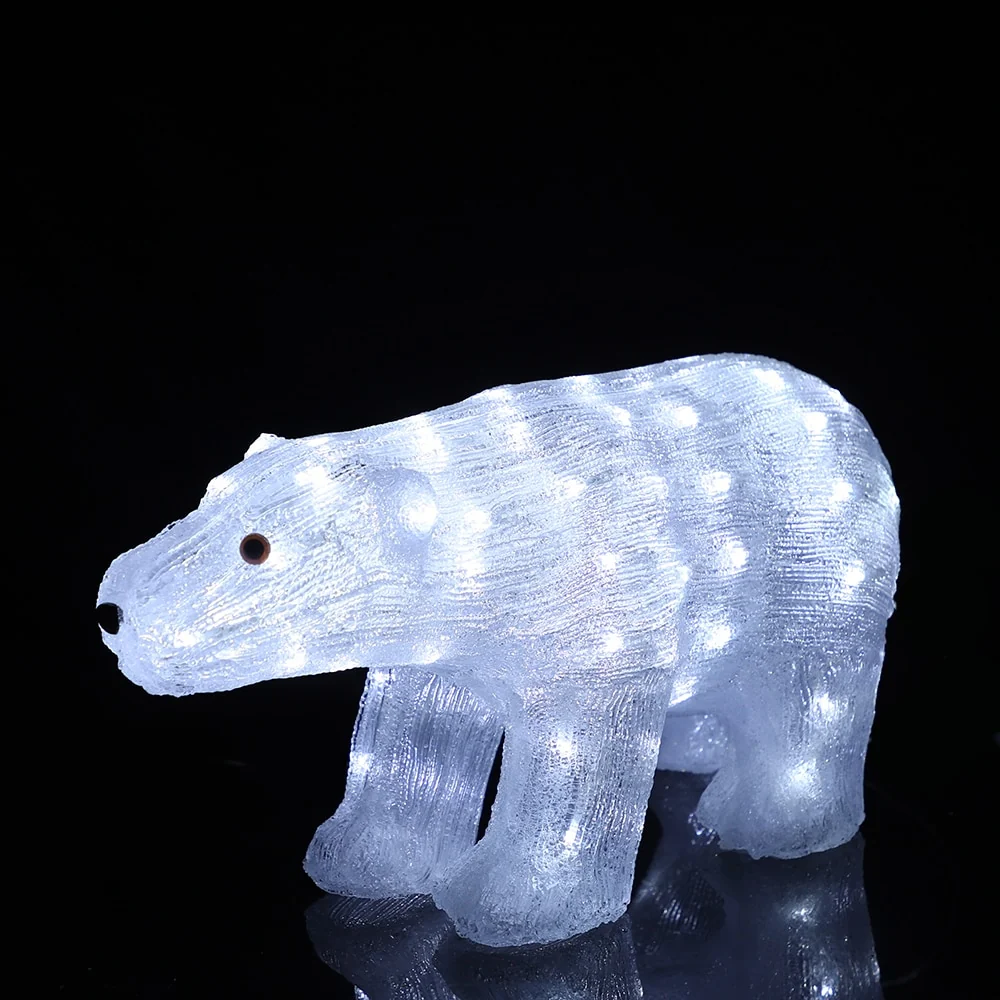 Isbjørn Akryl - højde 29 cm med LED-lys -