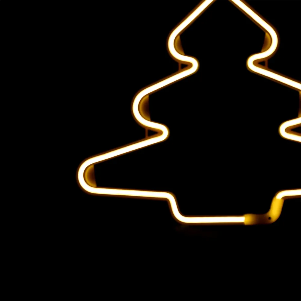 Neon juletræ 52x43 cm - varm hvid