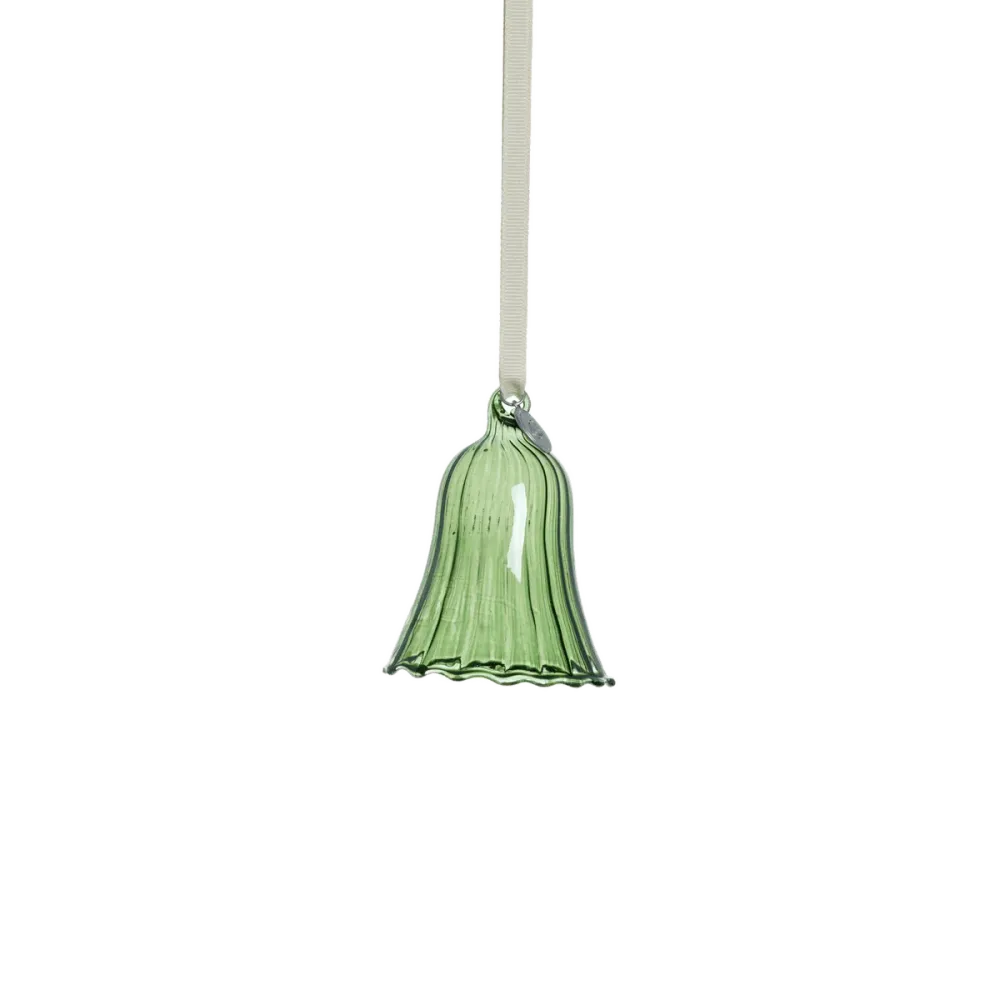 Glosille Bell Juleklokke i Glas - Green