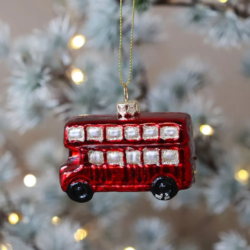 Chic Antique - Rød bus ornament til ophæng