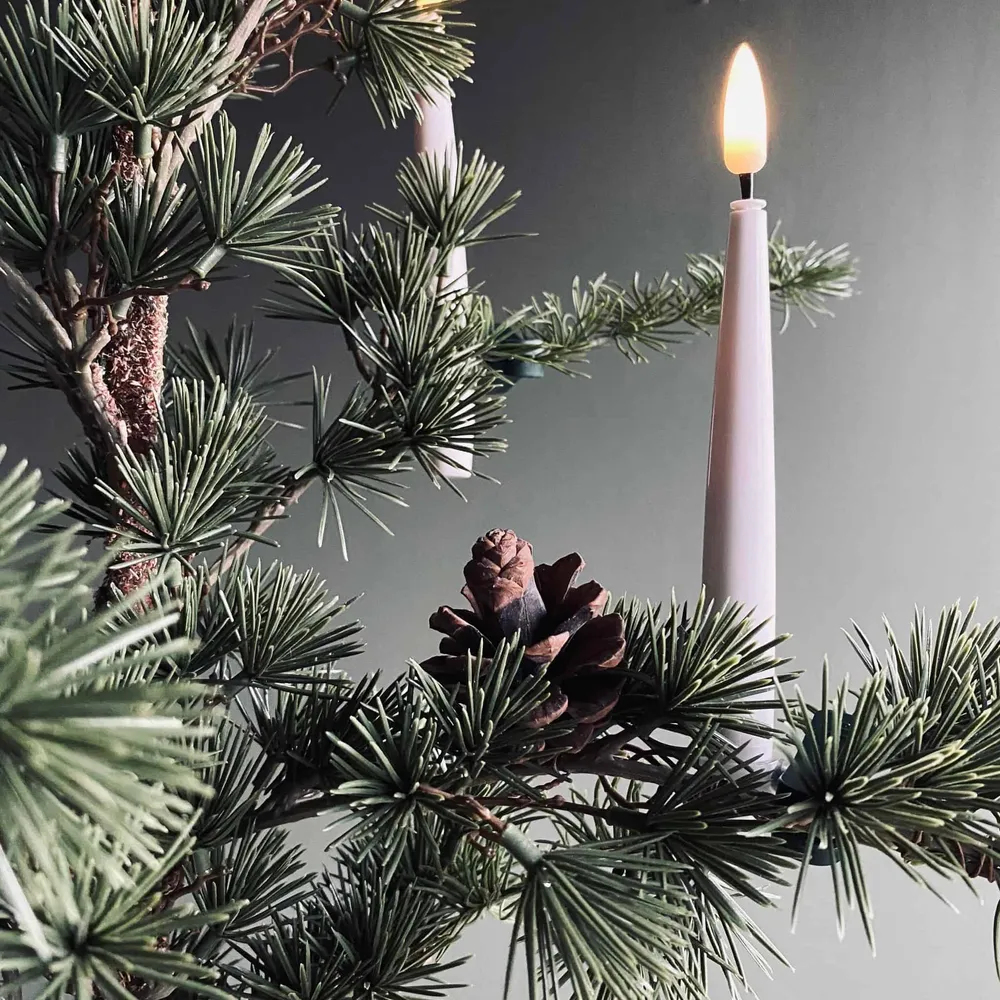Juletræslys med 10 lys på klemme - 3d væge // Ink fjernbetjening