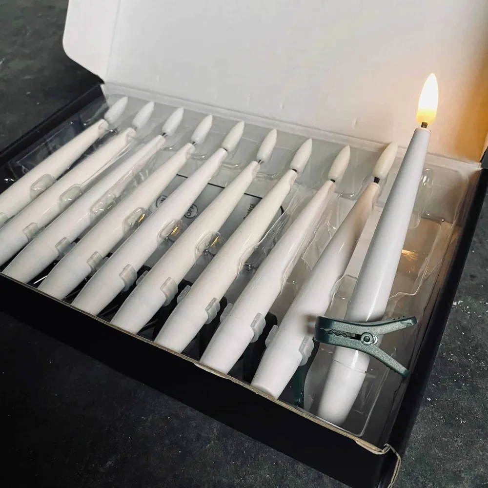Juletræslys med 10 lys på klemme - 3d væge // Ink fjernbetjening