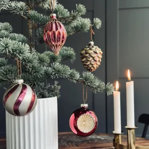 Julekugler i glas - Pakke med 4 stk