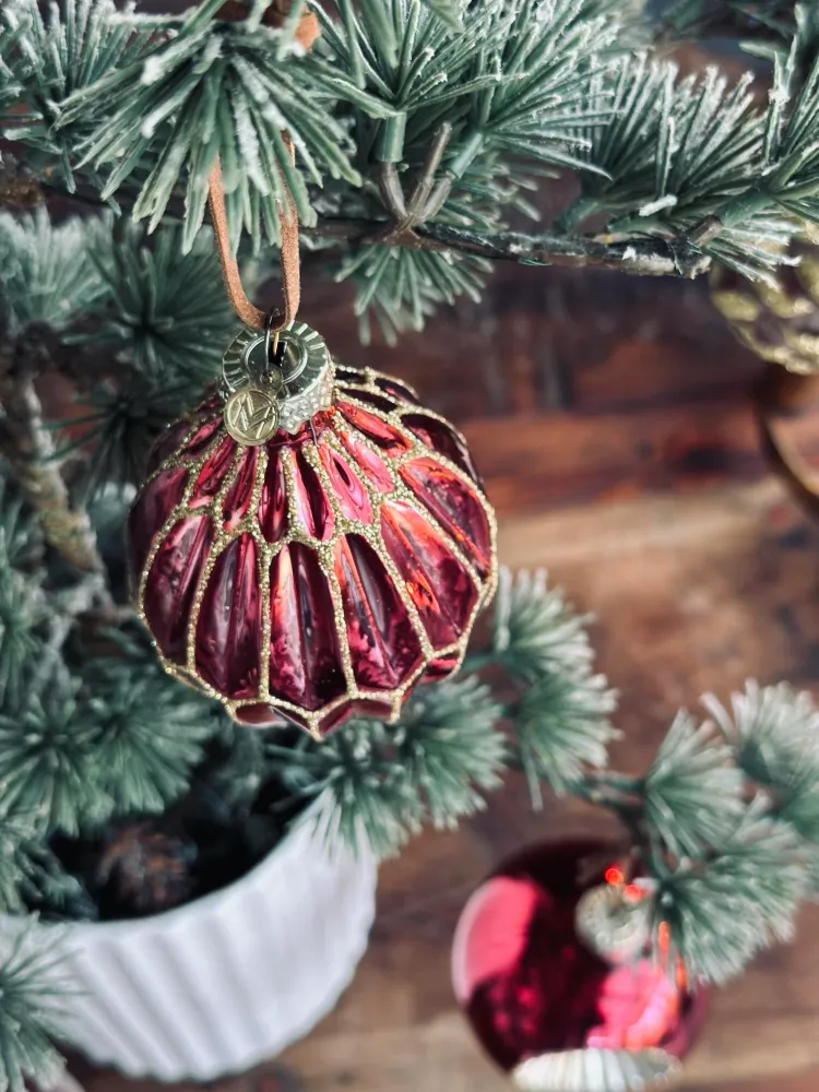 Julekugler i glas - Pakke med 4 stk
