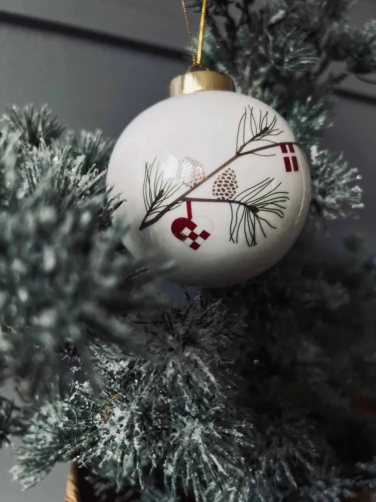Julekugler i porcelæn - Sæt af 2 stk