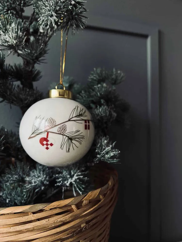 Julekugler i porcelæn - Sæt af 2 stk
