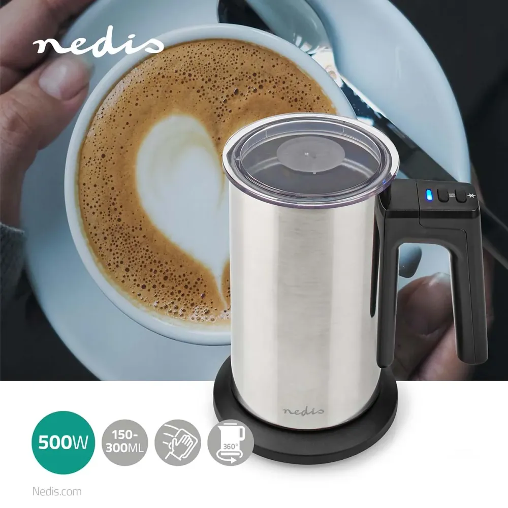 Nedis KAMF300ESS Mælkeskummer 0.15 l | Skjult varmeelement | 500 W | Trådløs | 1-Hastighed