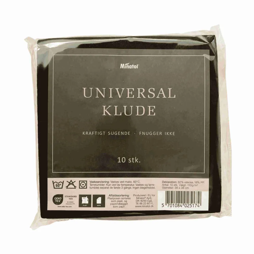 Karklude Sort 38x38 cm, 10 stk.