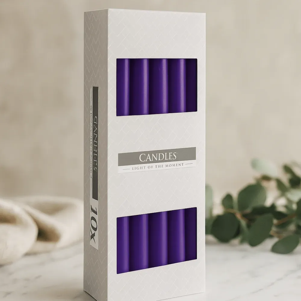 Keglelys Lavendel 10 Pakke