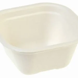 Bakke Kvadrat 350ml L130xB130xH59mm Bagasse Hvid,125 stk/pk