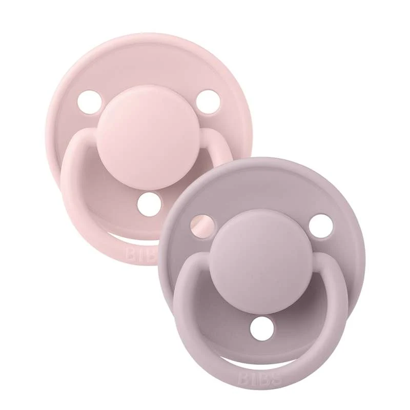 BIBS Rund De Lux Sut - 2-Pak - Onesize - Silikone - Blossom/Dusky Lilac Birthday Gifts