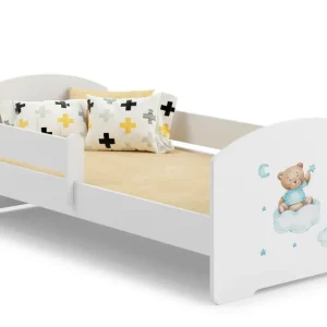 LUK børneseng 160x80 med gelænder - Blå bamse