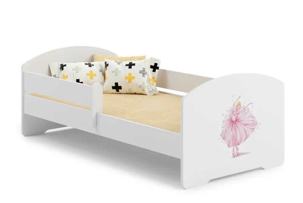 LUK børneseng 160x80 med gelænder - Prinsesse i en krone