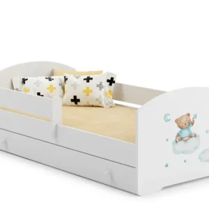 LUK børneseng 160x80 med skuffe - Blå bamse