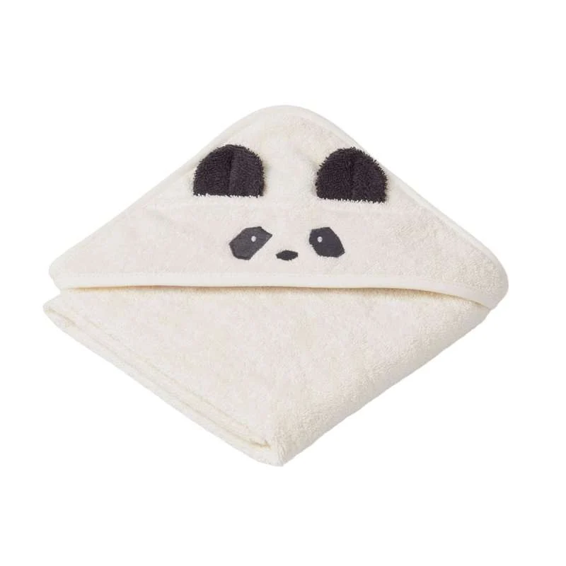 Liewood Albert Badehåndklæde m. Hætte - Baby - Panda/Creme De La Creme