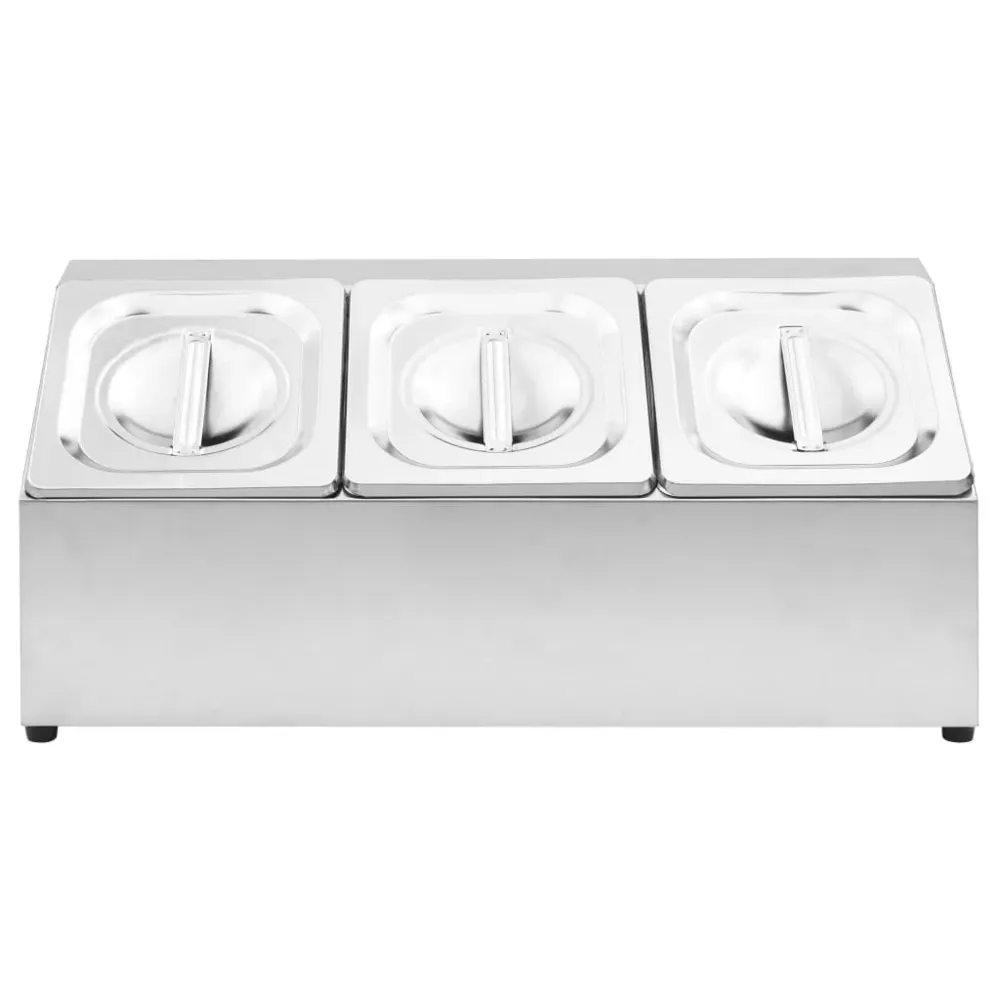 Gastronorm Beholder Med 3 Gn 1/6-Beholdere Rustfrit Chromed 40