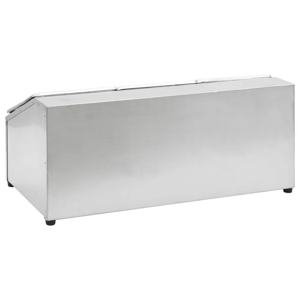 Gastronorm Beholder Med 3 Gn 1/6-Beholdere Rustfrit Chromed 40
