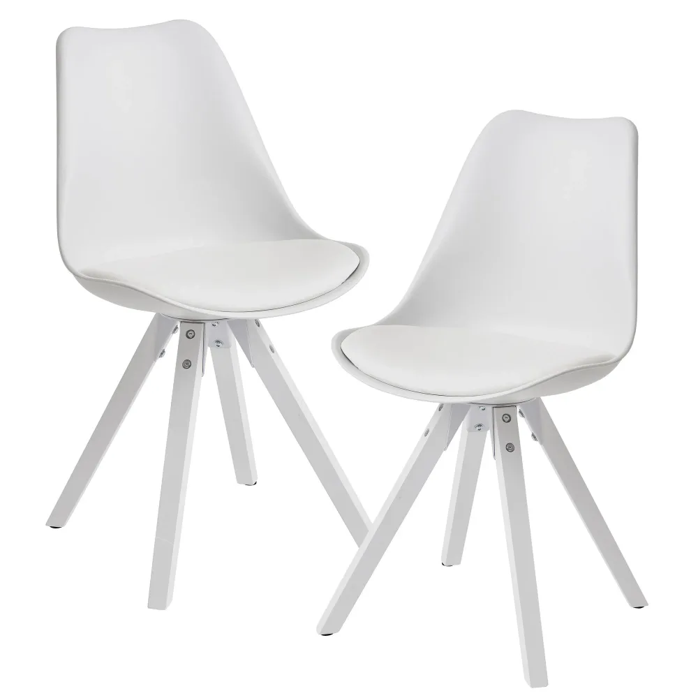 Sæt med 2 x spisebordsstole, skandinavisk look, pearl