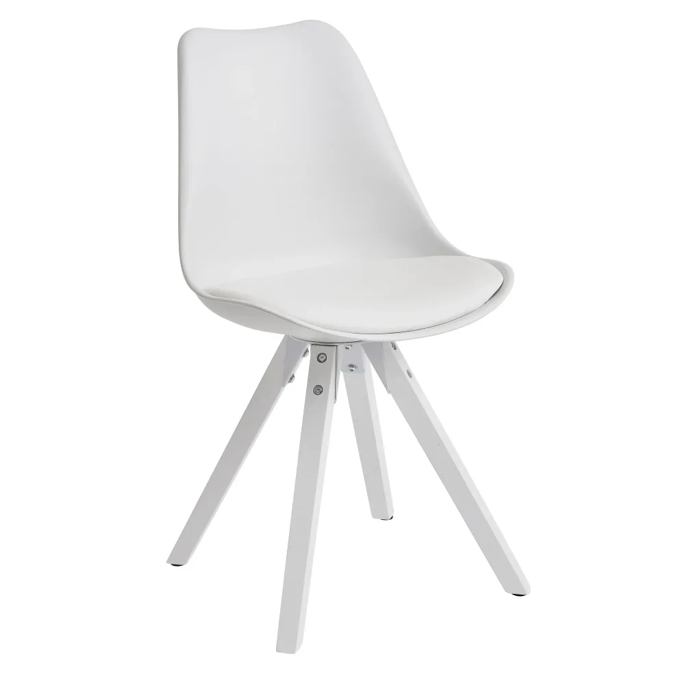 Sæt med 2 x spisebordsstole, skandinavisk look, pearl