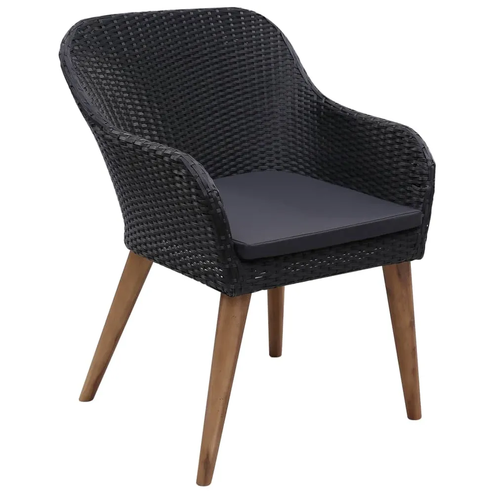 Udendørs Spisebordssæt 7 Dele Med Hynder Polyrattan 6