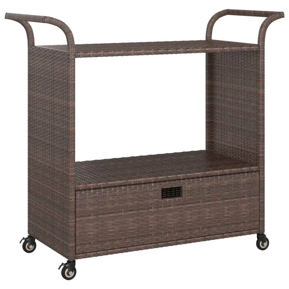 Barvogn Med Skuffe 100X45X97 Cm Polyrattan Sort