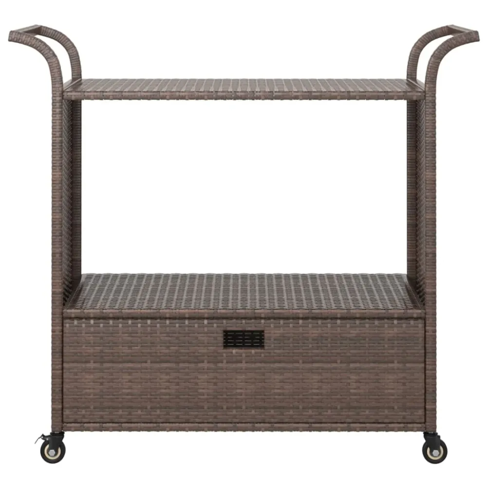 Barvogn Med Skuffe 100X45X97 Cm Polyrattan Sort