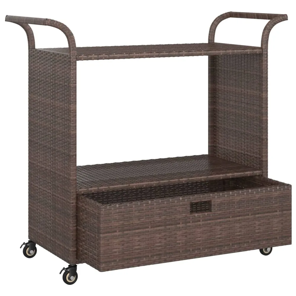 Barvogn Med Skuffe 100X45X97 Cm Polyrattan Sort