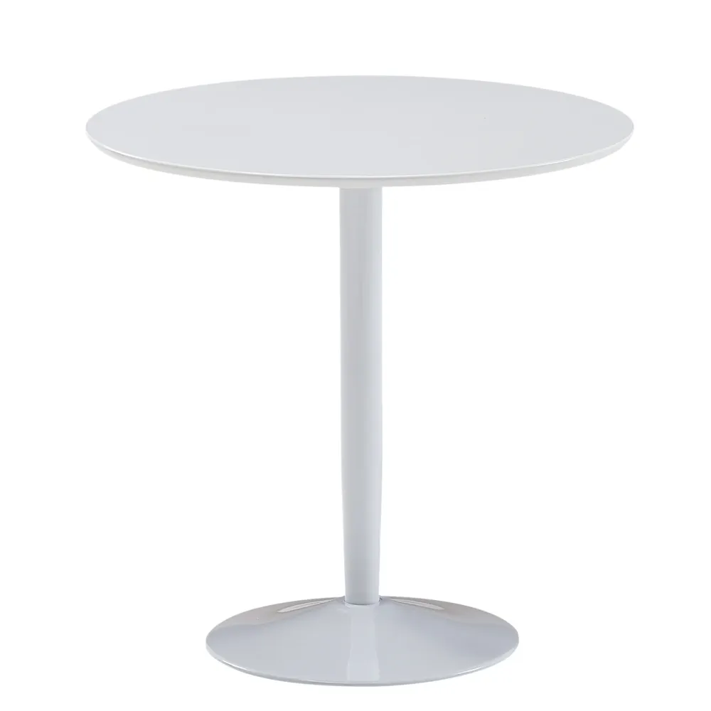 Lille spisebord i minimalistisk skandi-look, Diameter 75cm, kridt højglans