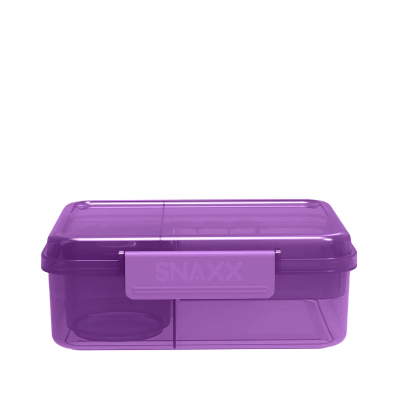 SNAXX madkasse med 3 rum 1,6 liter plum