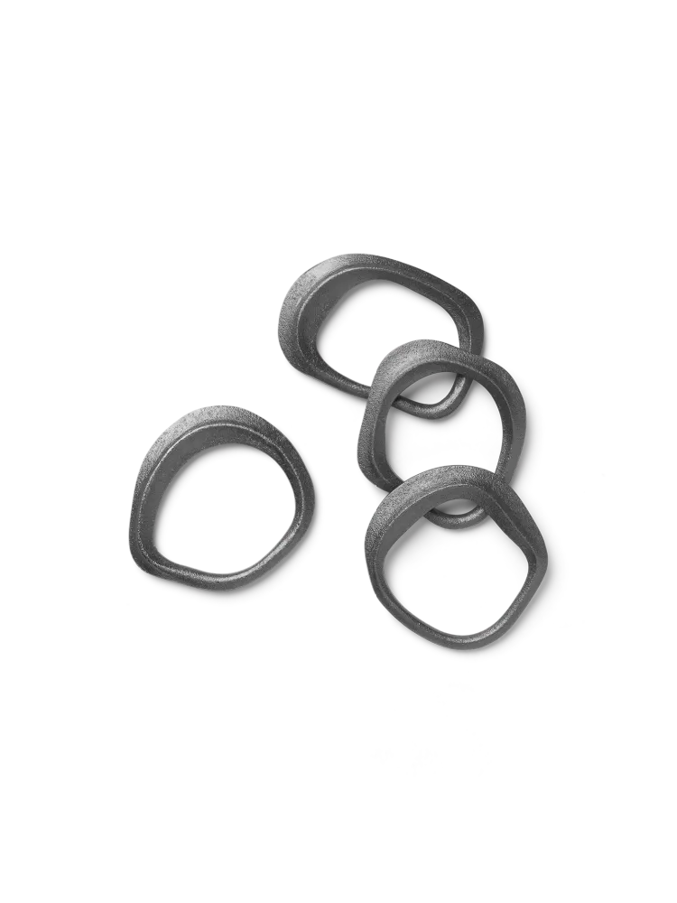 Flow Napkin Rings - Adjust 4 - Black Brass