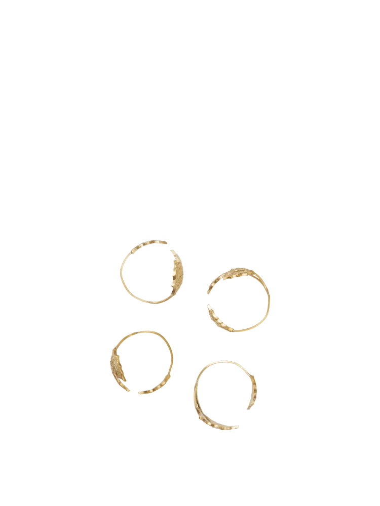 Holly Leaf Napkin Rings - Set 4 - Warm alloy