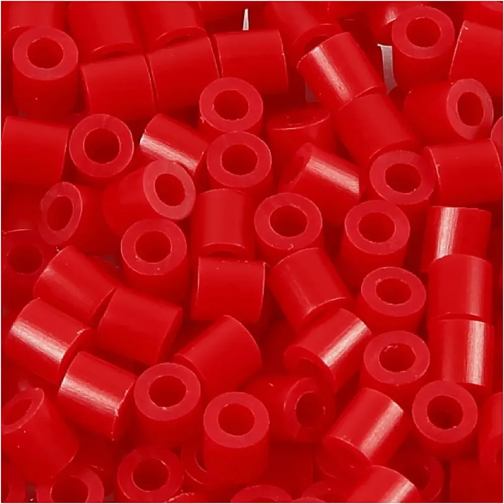 Nabbi Rørperler - 1100 stk. str. 5x5 mm. hulstr. 2,5 mm - Rød