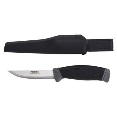 Kniv m. etui - knivblad L: 100 mm.
