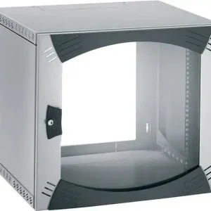 Actassi 19'' Væg Rack med Glasdør, BDH: 600 x 600 x 1045, 21HE, Lysegrå