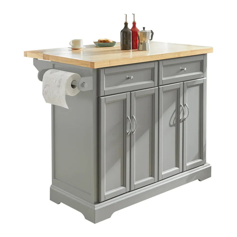 Udvidelig køkkenvogn i chic design, B115 x D46/71 x H92 cm, grå