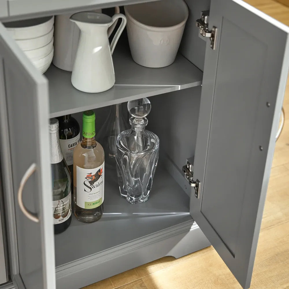 Udvidelig køkkenvogn i chic design, B115 x D46/71 x H92 cm, grå