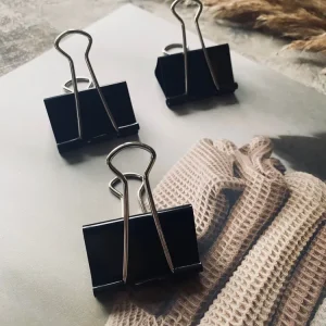 Pakke med 3 store klemmer - Sort / metal