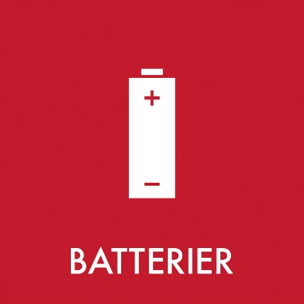 Batterier - Klistermærke til affaldssortering