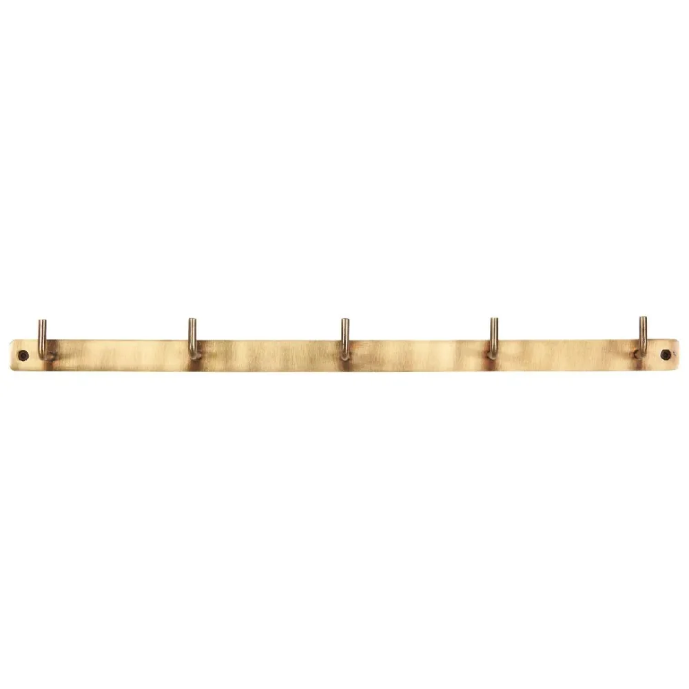 Ib Laursen - Knagerække m/5 knager antik messing-look