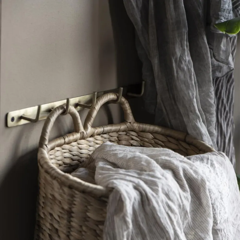 Ib Laursen - Knagerække m/5 knager antik messing-look