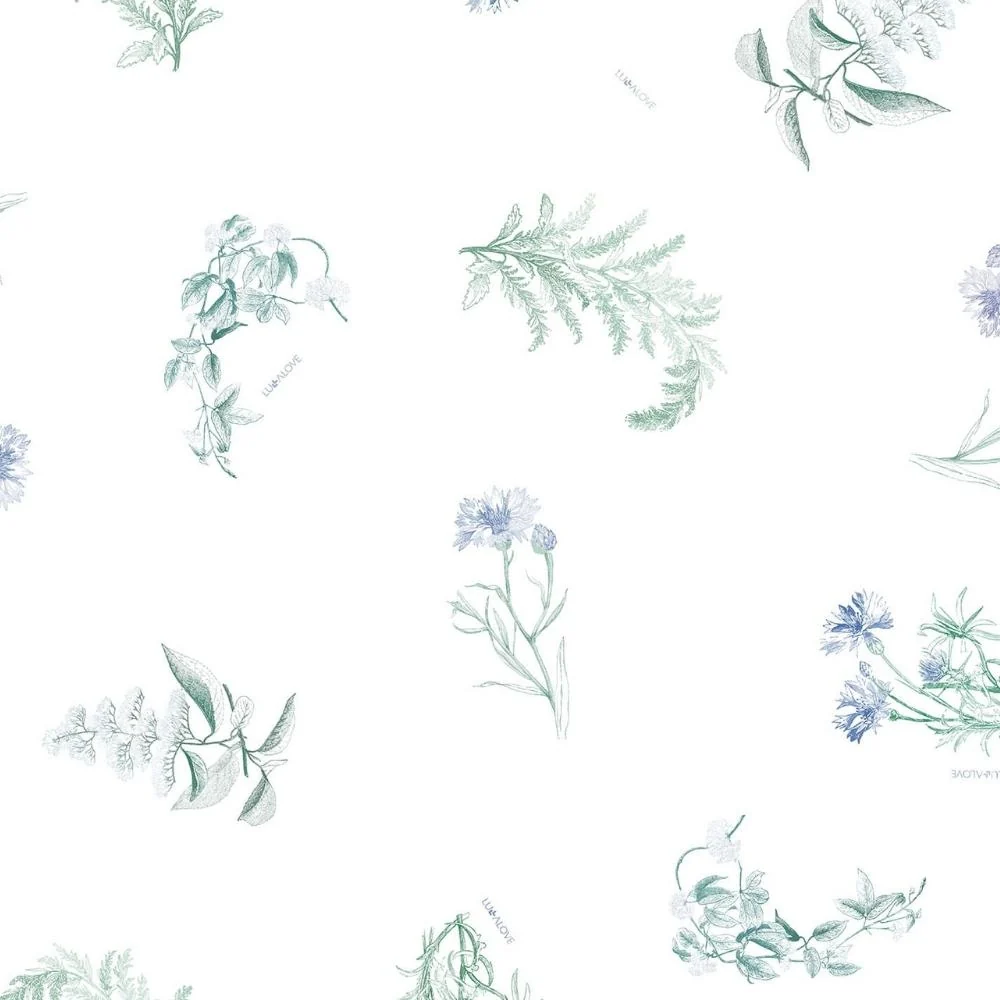 LullaLove Baby- og småbørnsdyne Herbarium Blue