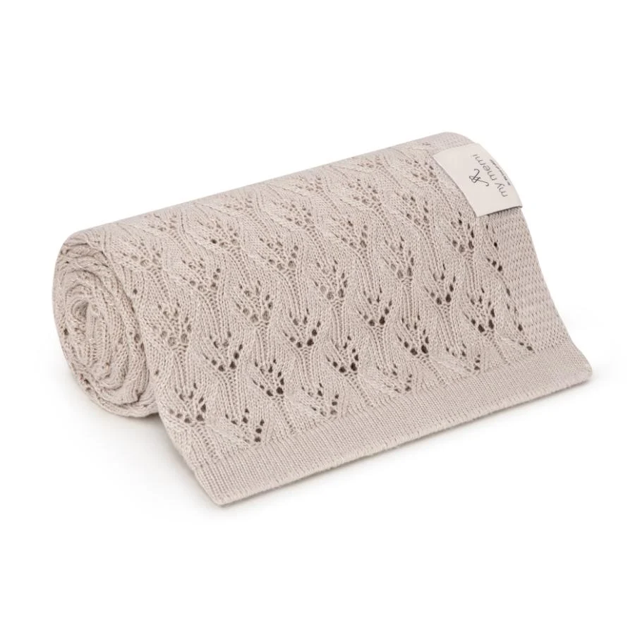 Memi bambustæppe med åbent mønster 80x100 lys beige