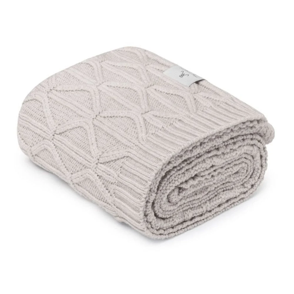 Memi Merino uldtæppe lysegrå Wave - premium-kollektion