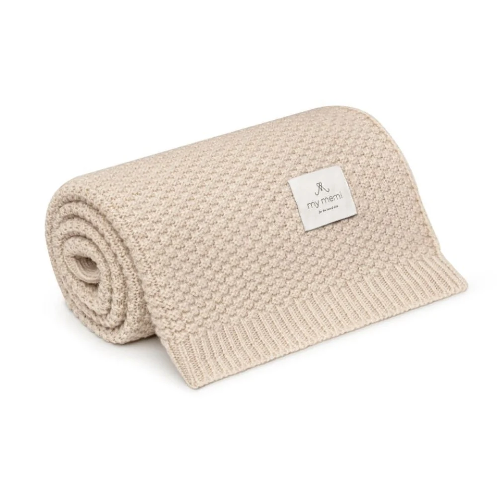 Memi merinouldtæppe varm beige premium