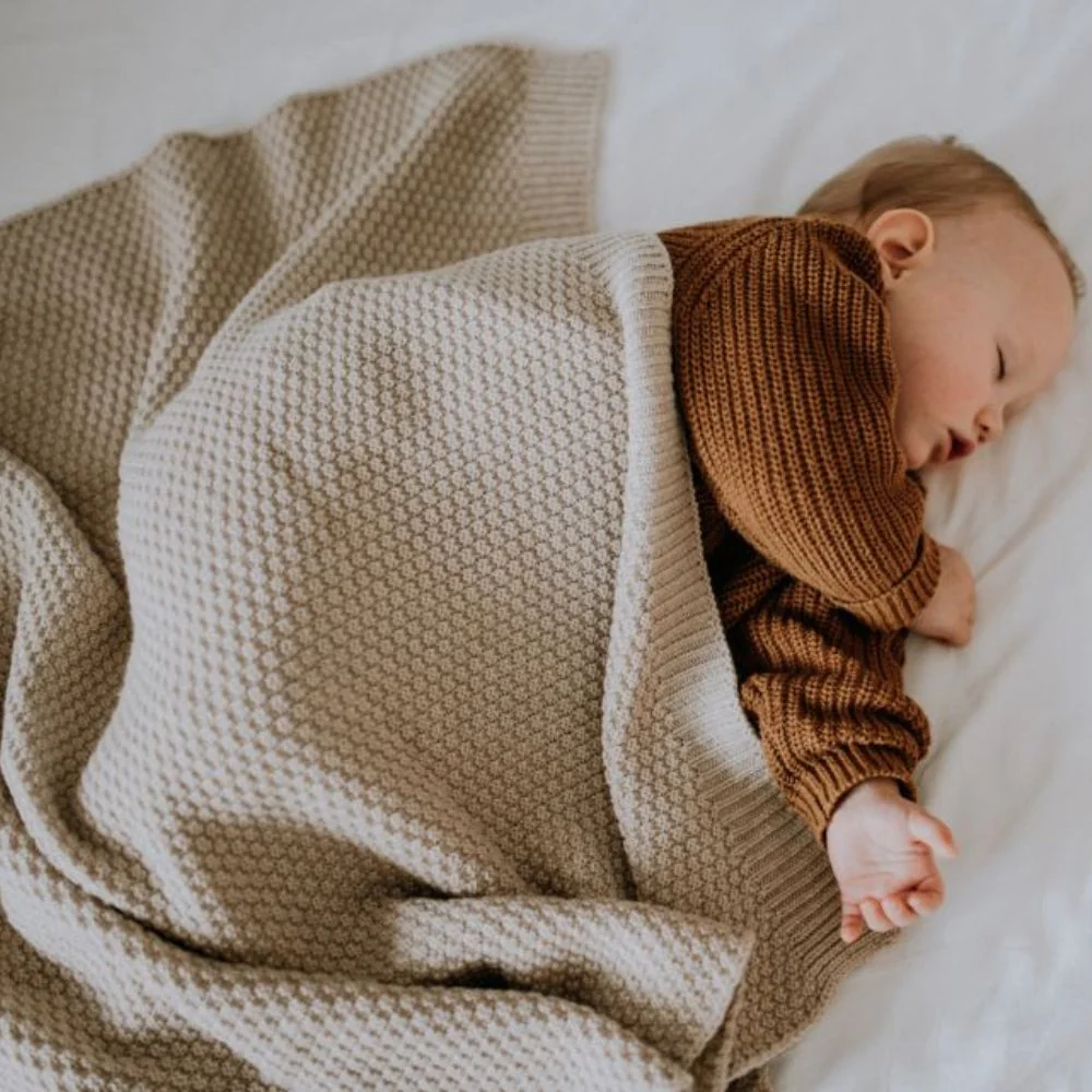 Memi merinouldtæppe varm beige premium