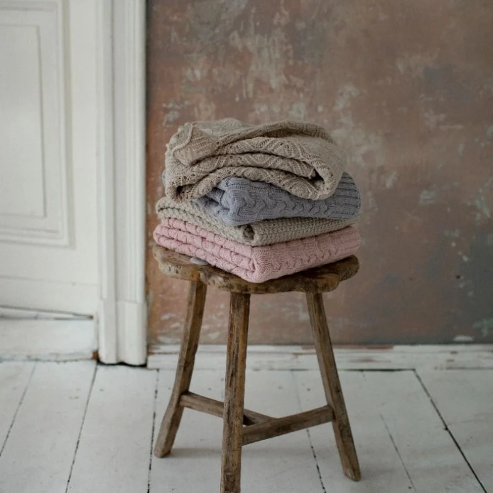 Memi merinouldtæppe varm beige premium