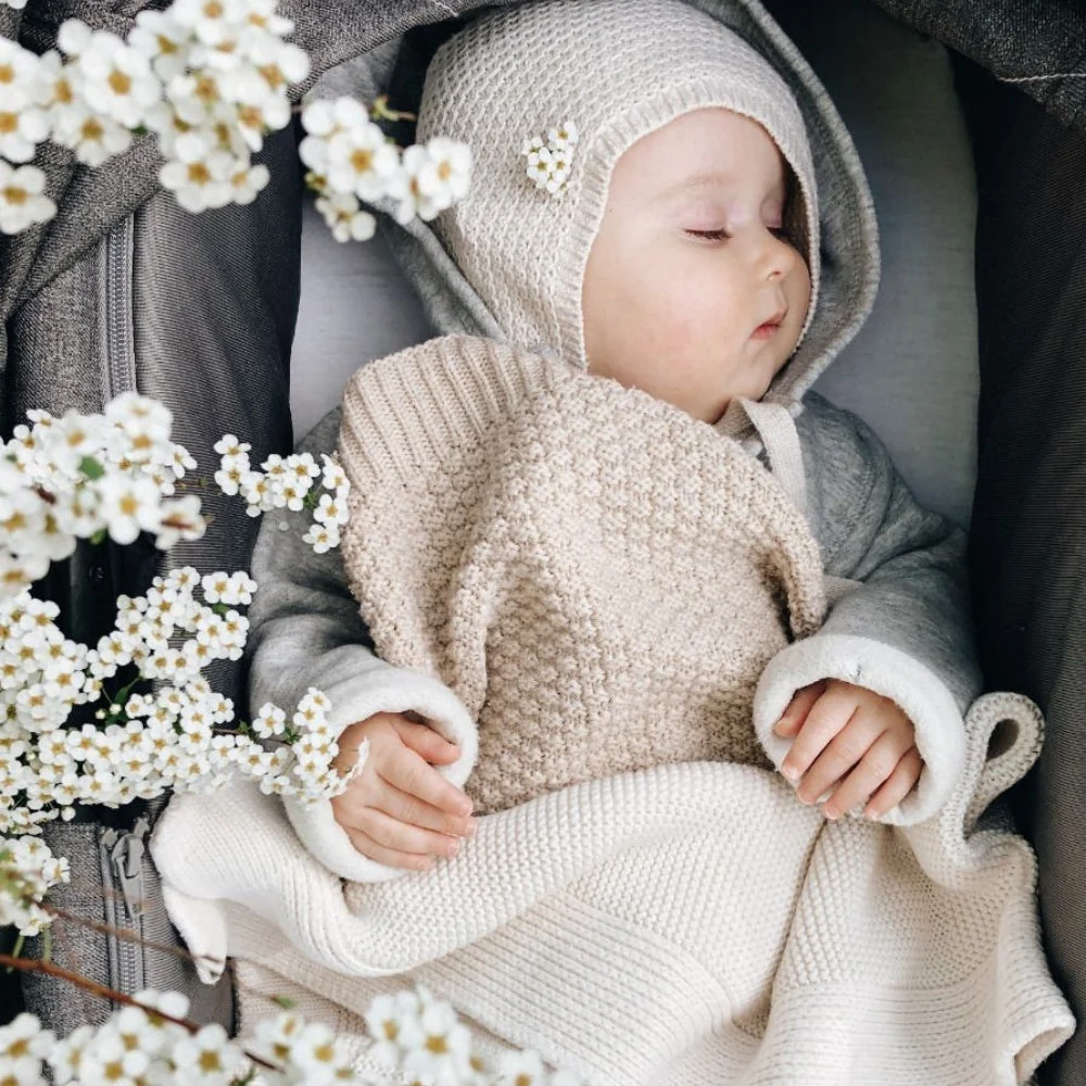 Memi merinouldtæppe varm beige premium